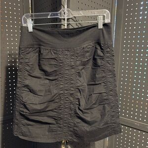 Elegant Black Gathered Mini Skirt